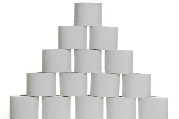 Pyramide aus Toilettenpapier — Stockfoto