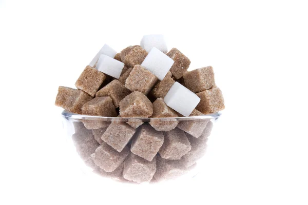 Hnědý cukr. nezdravá strava se sacharidy — Stock fotografie