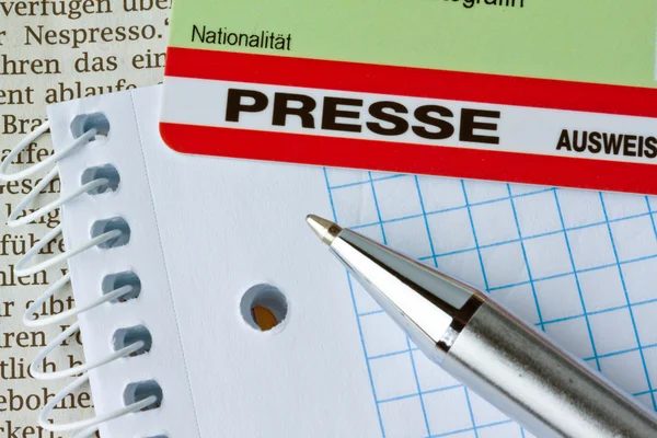 Press id of a journalist — Stock Photo, Image