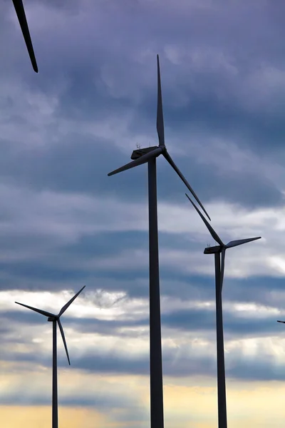 Wind turbine in a wind park for energy alternative — Stock Photo, Image