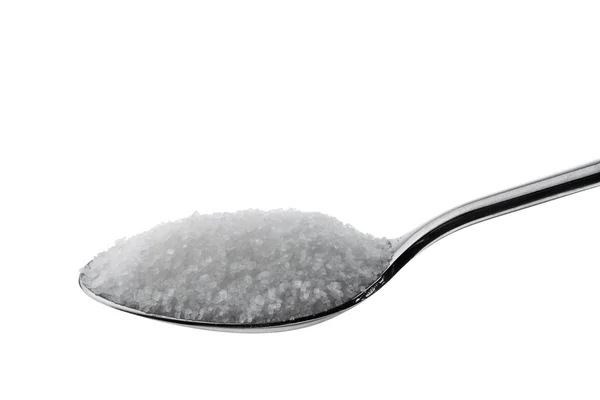 Zucchero di cristallo su un cucchiaio — Foto Stock