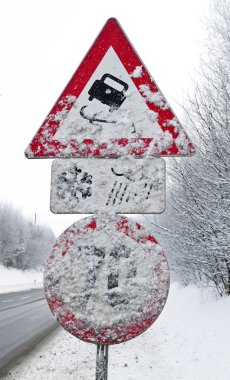 Verscheites signs skidding in winter clipart