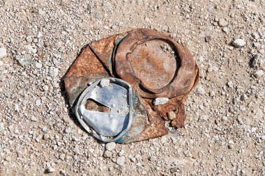 A discarded aluminum beverage can. clipart