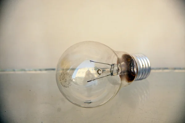 Old light bulb in a shop window.