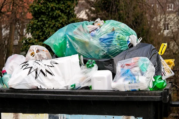 Separation of waste collection point for plastic w — Stock Photo, Image