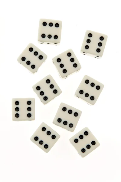 Cube of a game. sixes. happiness and success in th — Stock Photo, Image