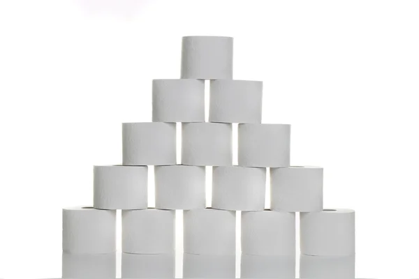 Pirâmide de papel higiénico — Fotografia de Stock