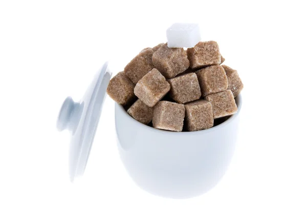 Καφετιά ζάχαρη. ανθυγιεινή διατροφή με υδατάνθρακες — Φωτογραφία Αρχείου