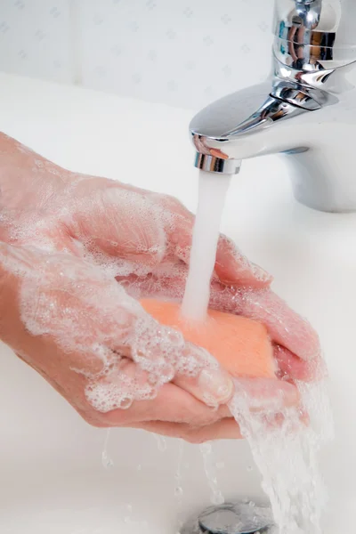 Помий руки. новий захист від грипу свиней hn1 — стокове фото