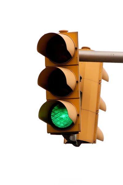 Semaforo a semaforo verde. giro libero . — Foto Stock