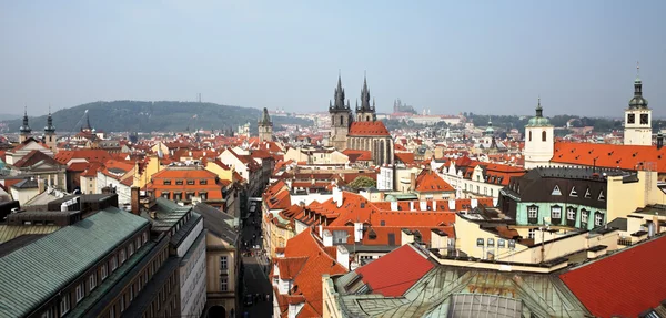 Prague, city and skyline view from the powder towe — Stock Photo, Image