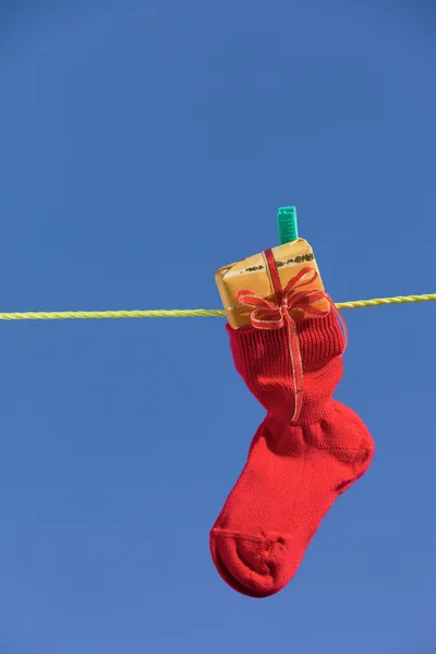 Noel çorap ile — Stok fotoğraf