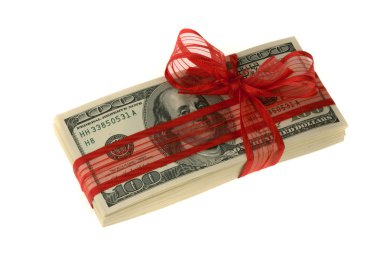 Dollar bills as a monetary gift clipart