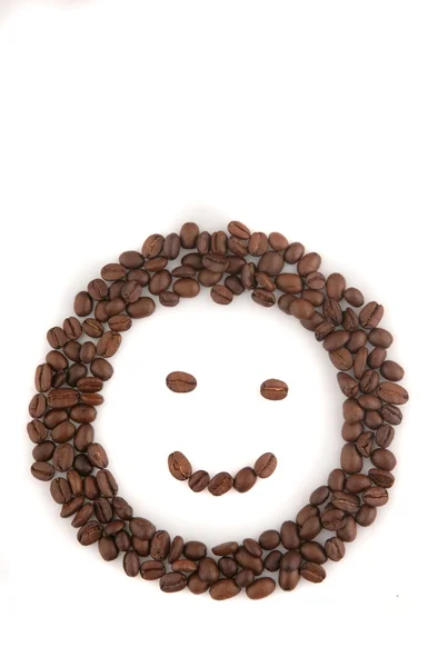 Sorriso feito de grãos de café — Fotografia de Stock
