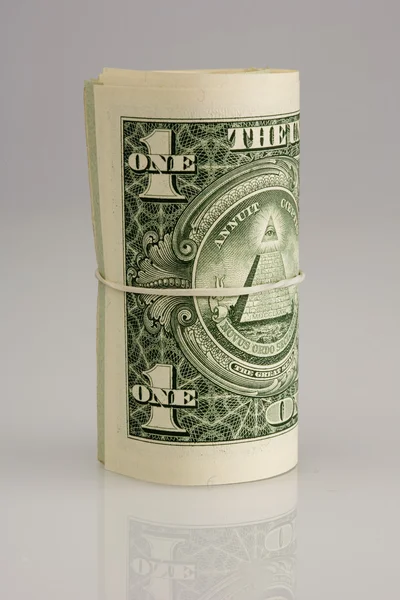 Цифра Один с банкноты доллара крупным планом — стоковое фото