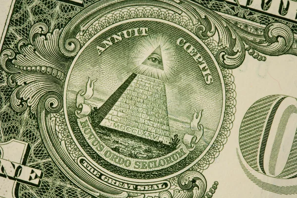Cyfra jeden z bliska banknot Dolar — Zdjęcie stockowe
