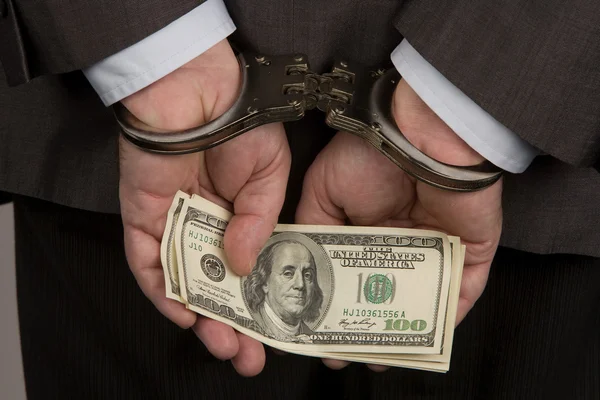 Business man in handcuffs arrested — Stock Photo, Image