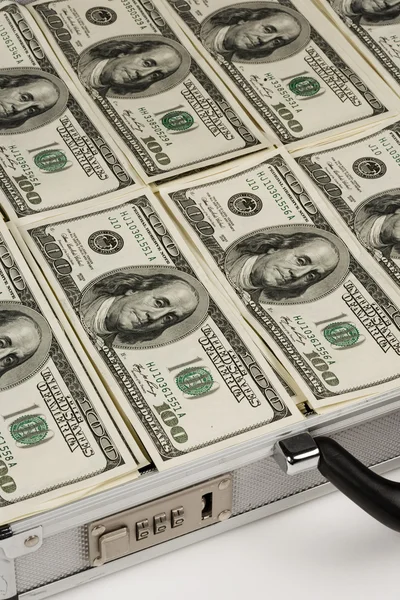 Case with dollar bills — Stock Photo, Image