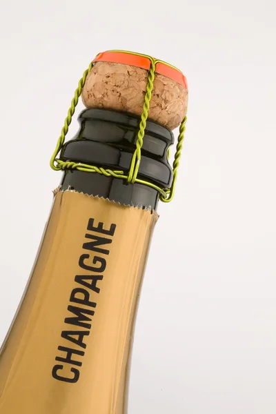 Parte superior da garrafa de champanhe — Fotografia de Stock