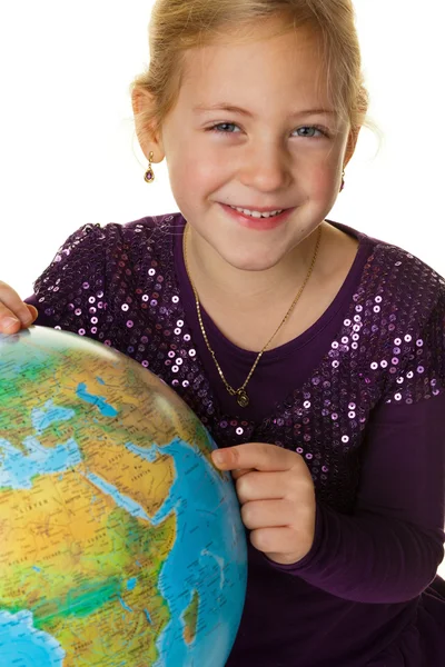 stock image Child with a globe