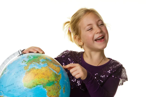 Enfant avec un globe — Photo
