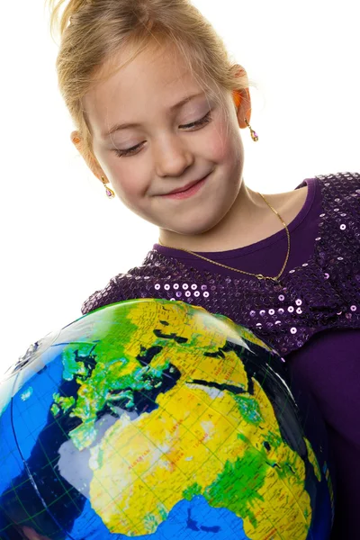 Child with a globe — Stock Photo, Image
