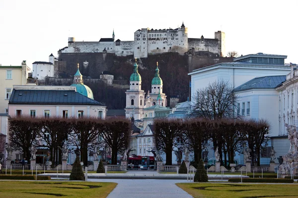 Panoráma města Salzburg, Rakousko, — Stock fotografie