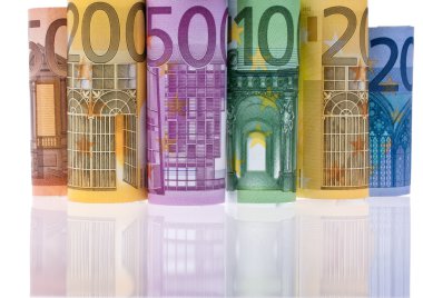 Euro banknotes clipart