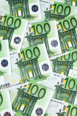 Many euro banknotes clipart