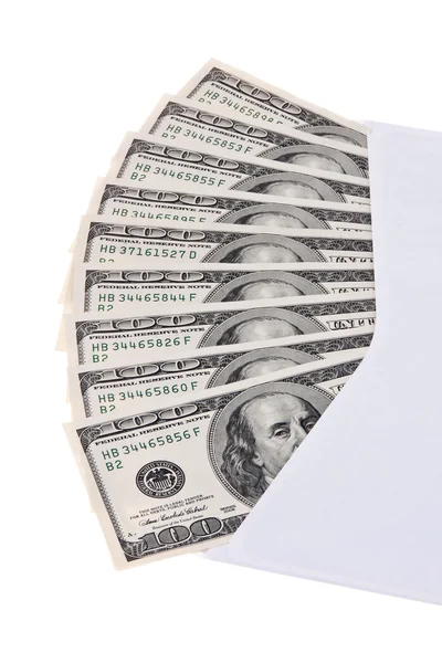 U.s. dollars bills in an envelope — Stock Photo, Image