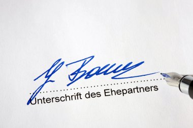 Signature of spouse clipart