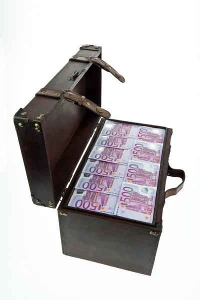 Chest with euro banknotes. financial crisis, — Stock Photo, Image