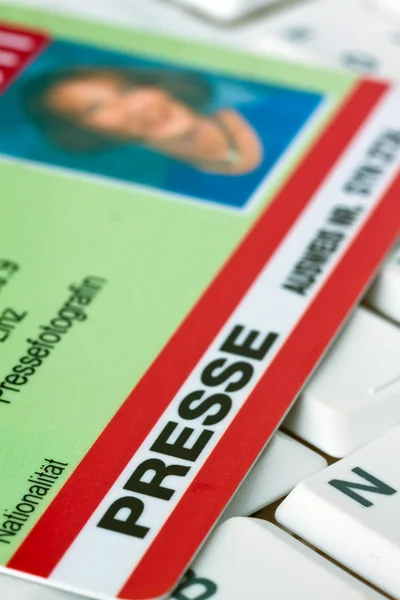 stock image Press id of a journalist