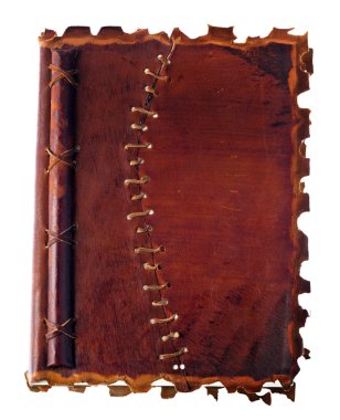 Old diary with leather binding clipart