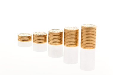 Stack of euro coins clipart