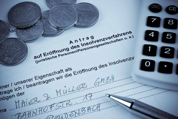 Företaget ansökte om konkurs Tyskland — Stockfoto