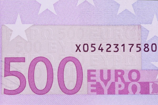 Gros plan sur un billet en euros — Photo