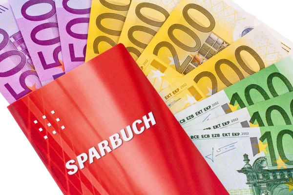 stock image Euro banknotes and savings account