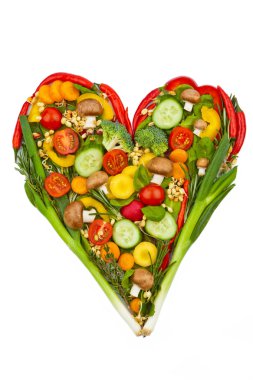 A heart made of vegetables. healthy eating clipart