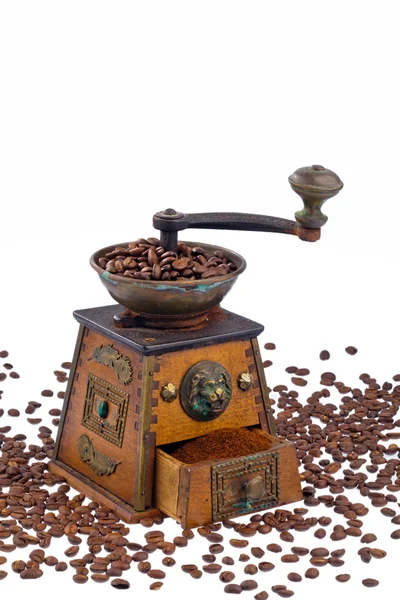 Kopi. biji kopi dan penggiling kopi — Stok Foto