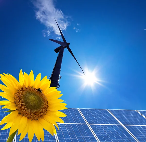 Větrná energie alternativní energie podle windra — Stock fotografie