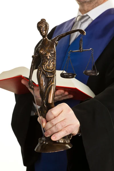 Juiz com código e justiça — Fotografia de Stock