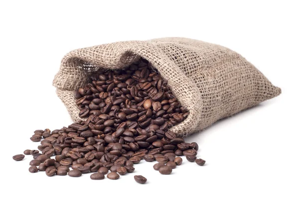 コーヒーの穀物を持つバッグします。 — ストック写真