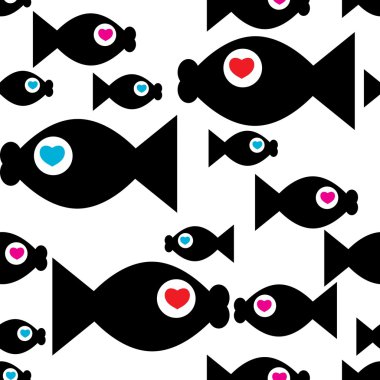 fish with heart clipart