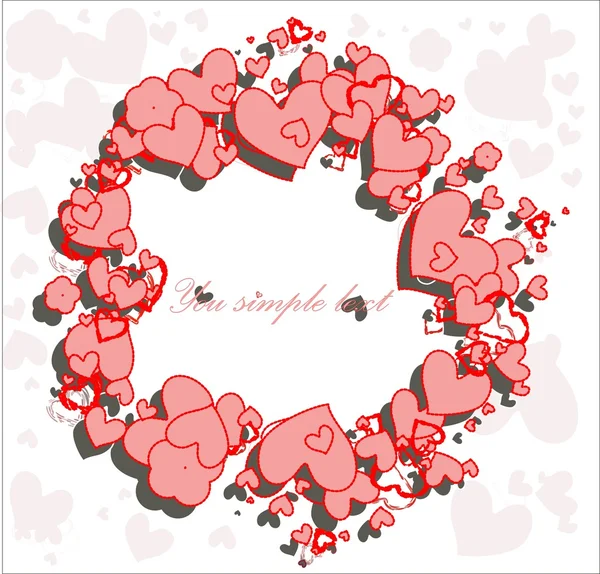 Hearts round frame — Stock Vector