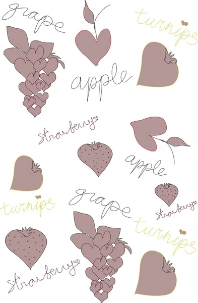 Love fruit background — Stock Vector