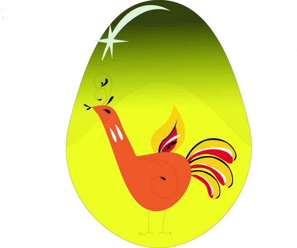 Easter egg painted with a chicken — Stock Vector