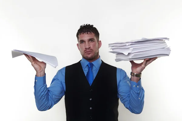 Businessman wearing a shirt and tie in a waist coat — Zdjęcie stockowe