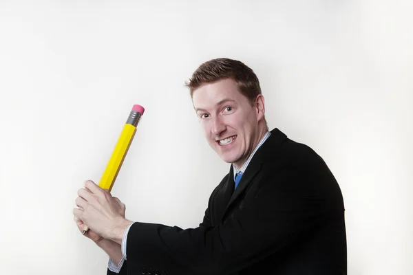 Large pencil as a bat — Stock Photo, Image