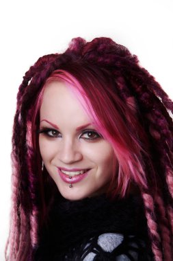 Portrait of woman with dreadlocks hair clipart